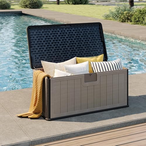 Tangkula 100 Gallon Waterproof Outdoor Storage Box