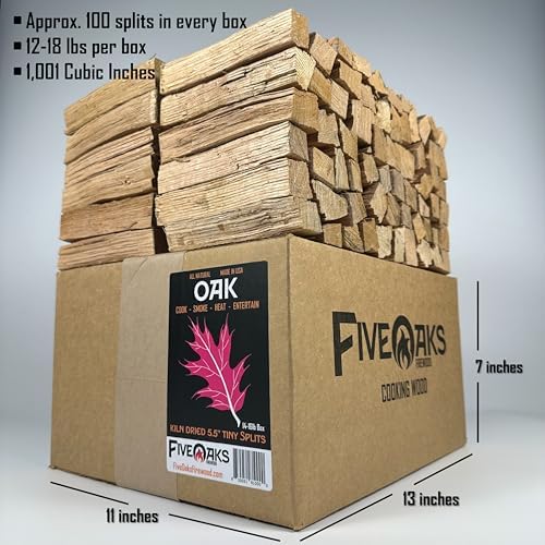 Kiln Dried Oak Pizza Oven Wood, Mini 5 Inch Cooking Wood for Ooni, Gozney, Be...