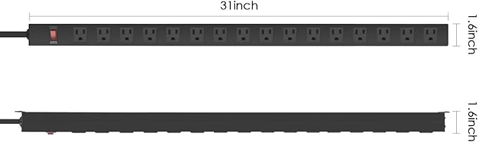 Metal Wall Mount Power Strip, Mountable Power Outlet, Aluminum Alloy Mount