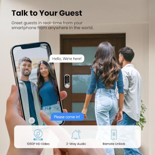 Lockly Vision Video Smart Lock with Video Camera/2-Way Audio Doorbell