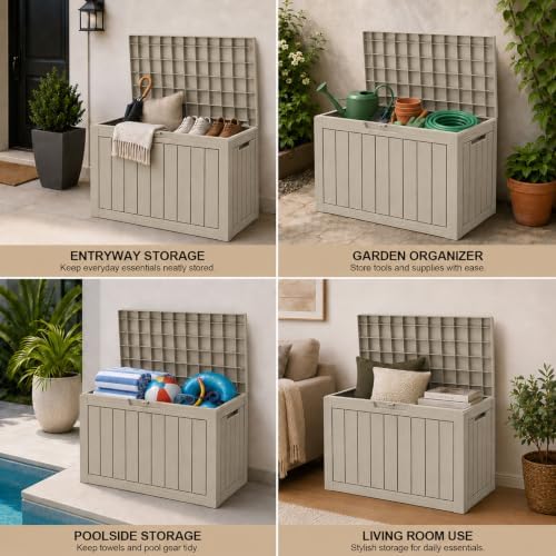Resin Deck Box Waterproof Outdoor indoor Storage Box 50 Gallon