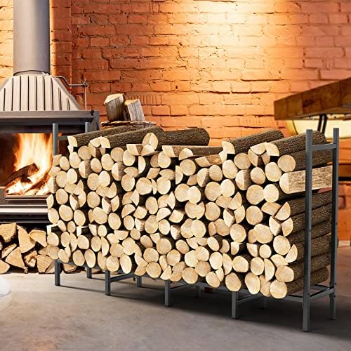 5.3ft Firewood Rack Holder for Fireplace, Adjustable Log Stand for Storage