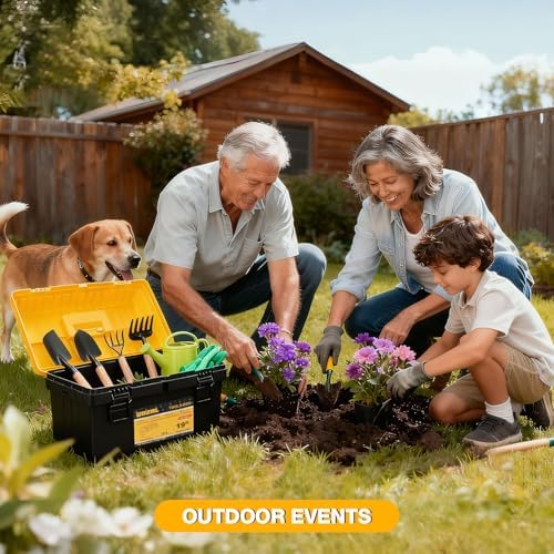 4 Pack Heavy Duty Plastic Tool Box Set, Stackable Portable Boxes, 13-19"