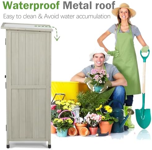 4x2 FT Wooden Outdoor Storage Cabinet