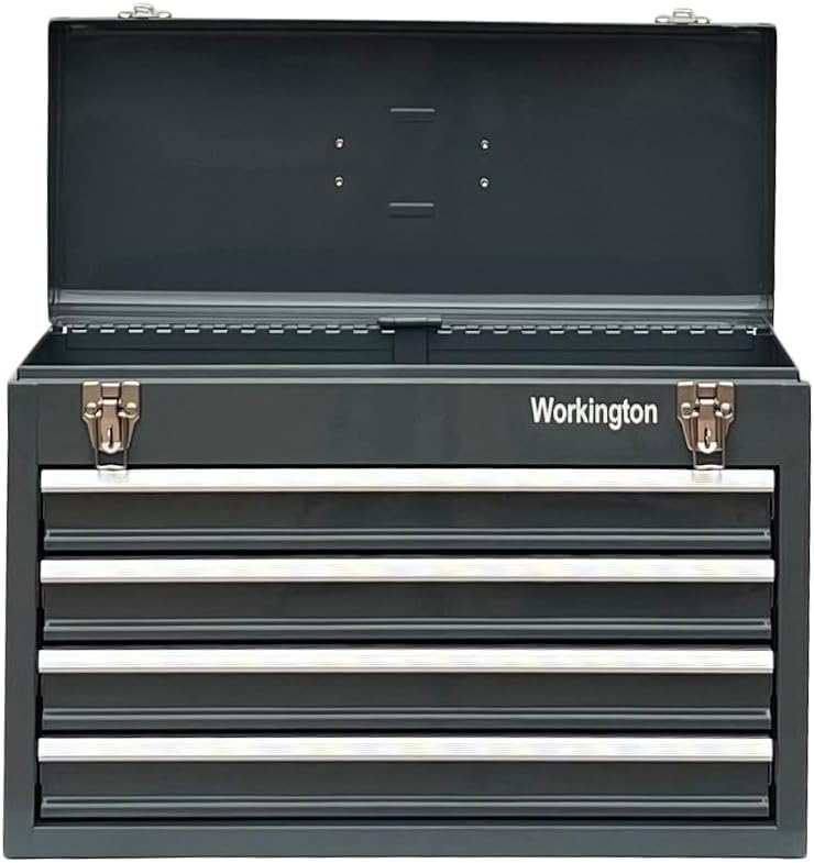 Workington Portable Metal Tool Chest with 4 Drawers, 20" 4-Drawer Tool C...
