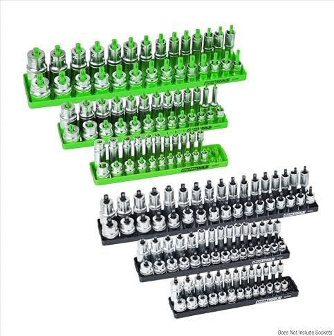 OEMTOOLS 22233 6-Pc SAE & Metric Socket Tray Set for Sizes 1/4", 3/8...