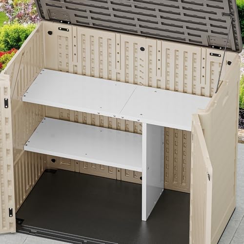 YITAHOME 30cuft Horizontal Storage Shed Shelf, Weatherproof Metal Shelf for 3...