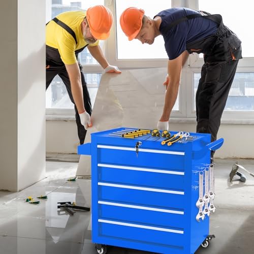 Rolling Tool Chest with Wheels, 5 Drawers Metal Tool Box(Assembly Required)