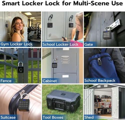 Fingerprint Padlock with Code,Smart Padlock Fingerprint,Gym Locker Lock