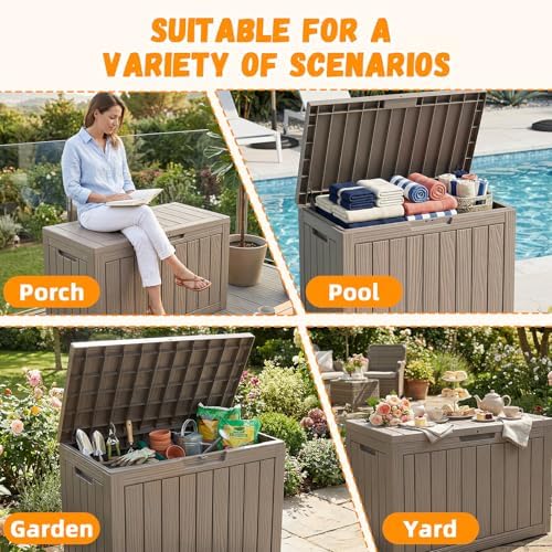 ROJIK Waterproof Deck Box Durable Outdoor Storage Box