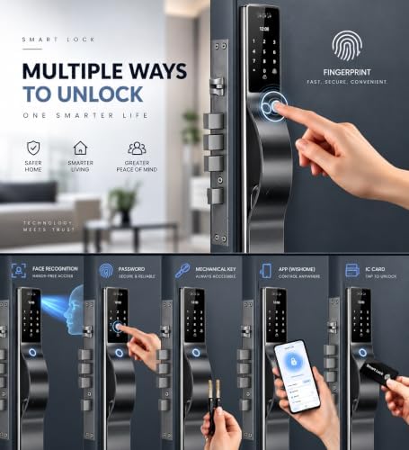 Smart Door Lock with Camera: 3D Face Recognition, Keyless Door Lock with Biom...