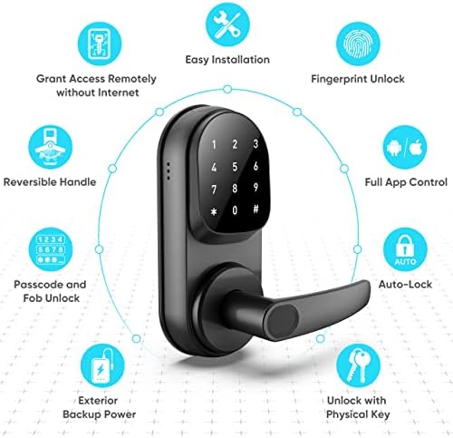 Sifely Keyless Entry Smart Lock - Fingerprint & Keypad Access, Front Door...