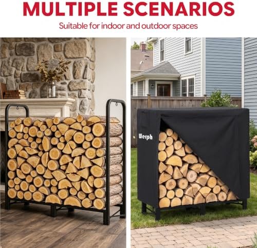 Werph 4FT Firewood Rack Outdoor, Heavy Duty Firewood Storage Rack