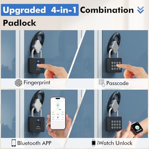 Fingerprint Padlock with Code,Smart Padlock Fingerprint,Gym Locker Lock