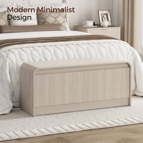 Homleke Modern Curved Entryway Shoe Storage Bench