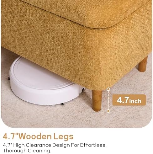 39.4" Ottoman with Storage Upholstered Storage Bench for Living Room
