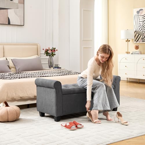 49" Ottoman with Storage, End of Bed Storage Bench for Bedroom