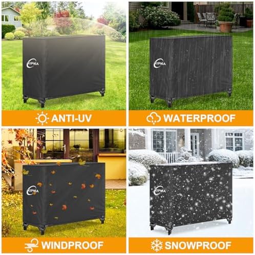 Kipiea 4FT Waterproof Firewood Storage Log Rack Cover, Heavy Duty 600D Outdoo...