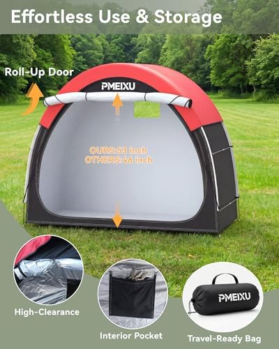 Bike Tent with Rain Cover, Portable Storage Shed for 2-3 Bikes
