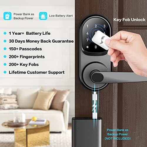 Sifely Keyless Entry Smart Lock - Fingerprint & Keypad Access, Front Door...
