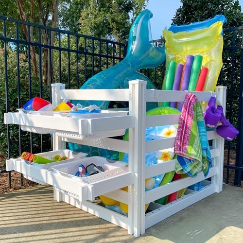 Zippity Freestanding Poolside Organizer, White Vinyl