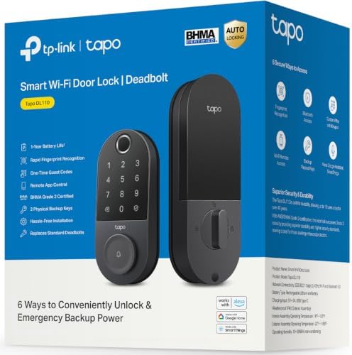 Tapo Smart Wi-Fi Door Lock, Deadbolt, Fingerprint Recognition, DL110