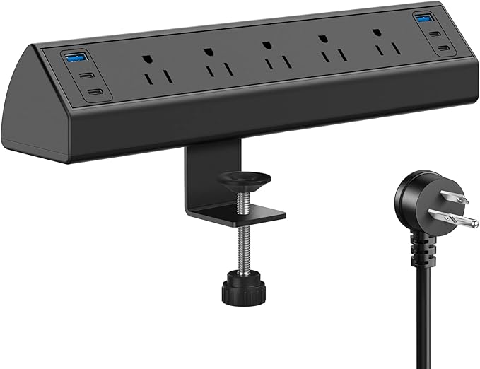 Jgstkcity Desk Clamp Power Strip USB C, 40W Total Fast Charging Station
