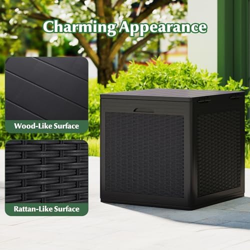 Tangkula 39 Gallon Outdoor Storage Box with Lockable Lid