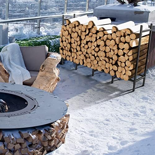5.3ft Firewood Rack Holder for Fireplace, Adjustable Log Stand for Storage