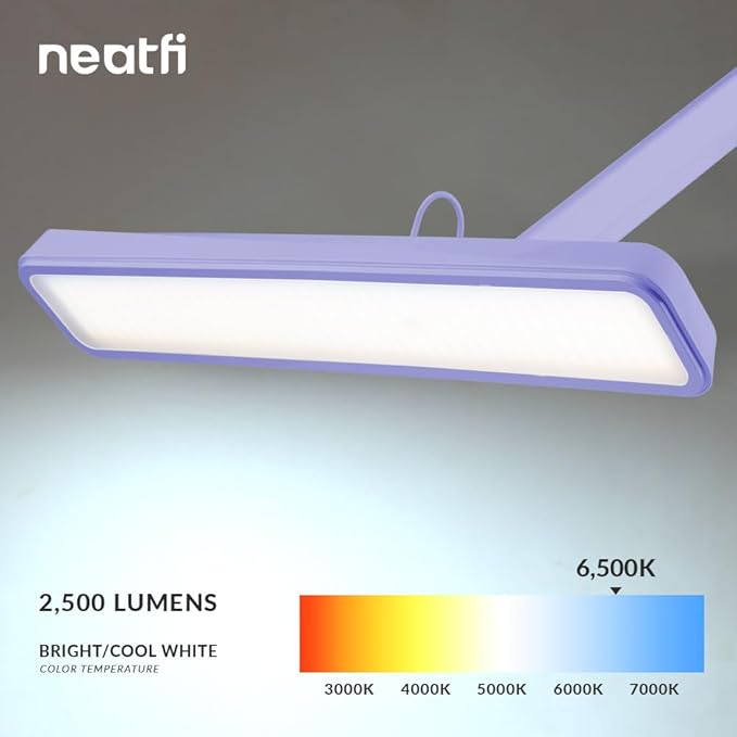 Neatfi XL 2, 500 Lumens LED Task Lamp, 22 Inches Wide, Eye-Caring, Desk Light