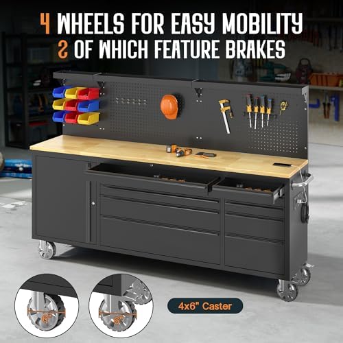 SPECRAFT 72-Inch Rolling Tool Chest with 15 Drawers