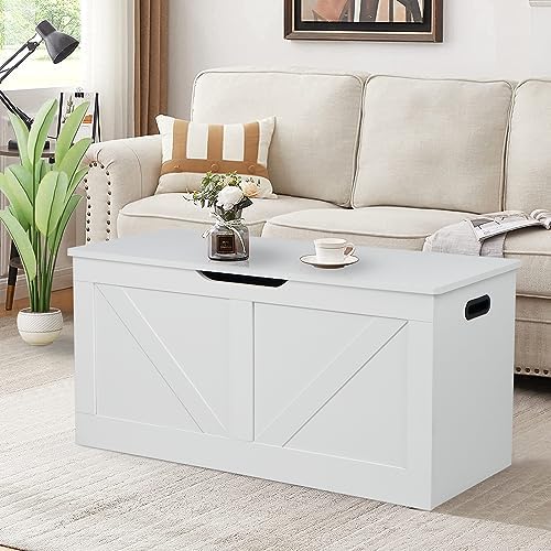Timberer 39.4" Storage Chest, Wooden Storage Bench, Large Storage Trunk