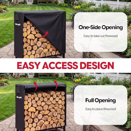 Werph 4FT Firewood Rack Outdoor, Heavy Duty Firewood Storage Rack