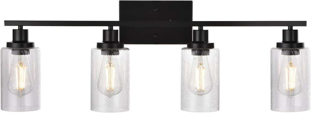 WINSHEN Black 4-Light Bathroom Light Fixtures