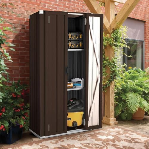 AECOJOY Outdoor Storage Cabinet Waterproof, 70" Vertical Tall with Base