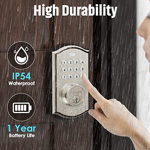 M19 Keyless Entry Door Lock with Keypads, Smart Deadbolt Lock SN