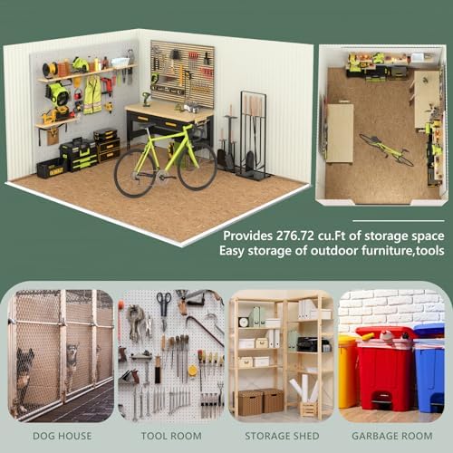Metal Storage Shed with Windown,Outdoor Storage Building 8x6