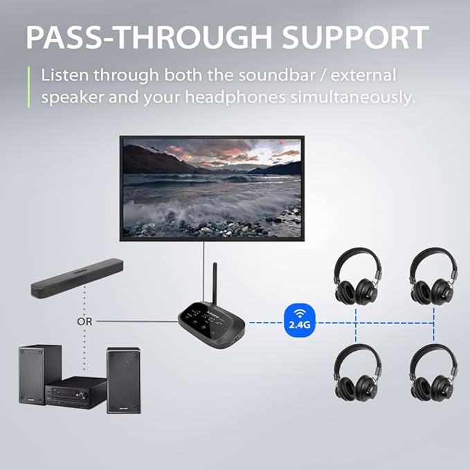 Avantree Shift - Wireless TV Multiple Headphones Pack,
