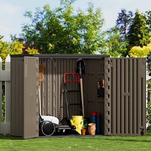 Mrosaa Large Outdoor Storage Box,Resin Shed,Waterproof/Lockable,Outdoor Stora...