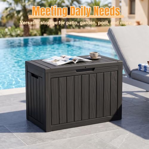 Outdoor Storage Box,60 Gallon Waterproof Resin Patio Deck Box