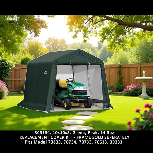 ShelterLogic Replacement Cover Kit Only No Frame-10x10x8 Peak 805134 (14.5oz ...