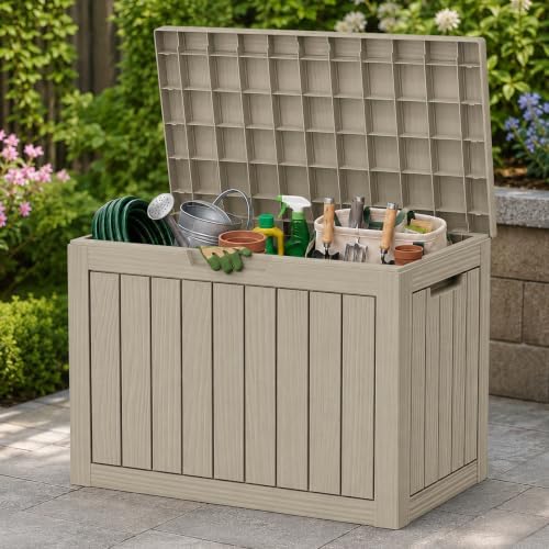 Resin Deck Box Waterproof Outdoor indoor Storage Box 50 Gallon