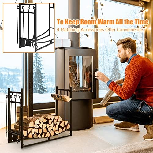 DORTALA 36" Firewood Rack for Outdoor/Indoor, Easy Set-up Fire Wood Rack...