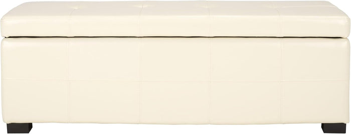 Safavieh Hudson Collection NoHo Tufted Brown Leather Large Storage Bench