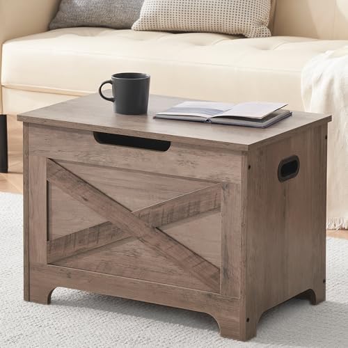 GarveeHome 23.6 in Storage Chest, Wooden Storage Bench with Safety Hinge, Eas...