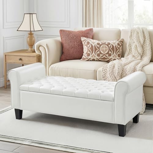 ECOTOUGE 55" Storage Ottoman Bench for Living Room, End of Bed Bench wit...