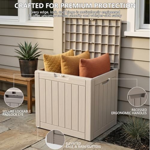 Outdoor Storage Box, 35 Gallon Waterproof Deck Box [Upgraded 3.0]