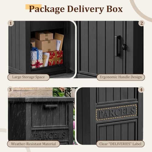 Package Delivery Boxes for Outside, 120 Gallon Outdoor Storage Box