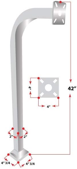 Aluminum Gooseneck Pedestal Keypad Stand Access Control Pedestal mounts gate ...