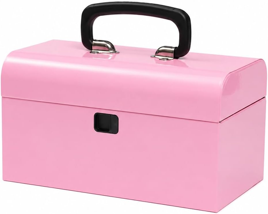 K.balt Retro Portable Mini Toolbox Pink Steel Tool Box